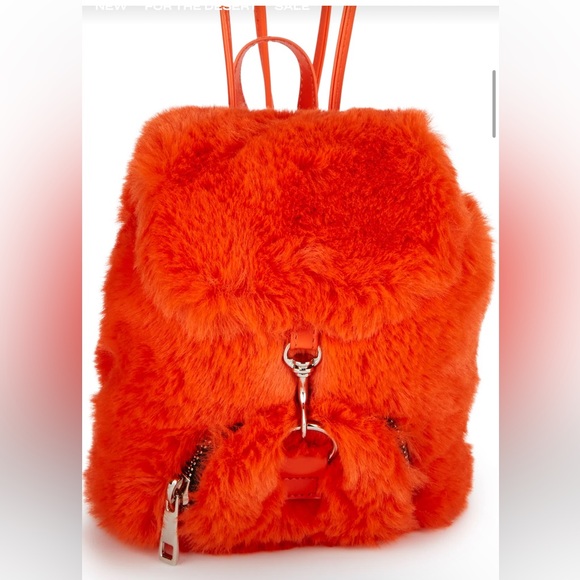 Dolls Kill Fuzzy Orange mini backpack NWT - Picture 5 of 6